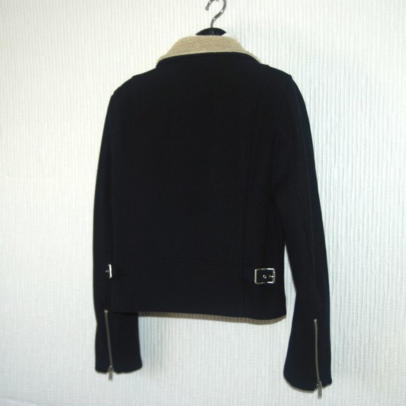 Gap Wool Blend Moto Sherpa jacket Size Small - Picture 7 of 7